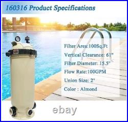 100 sq. Ft. Cartridge Pool Filter Replace For Pentair Clean & Clear EC-160316 100 sq. Ft. Cartridge Pool Filter Replace For Pentair Clean & Clear EC-160316
