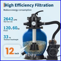 10''-19'' Sand Filter Pump for Above Ground Pool with Timer 1/3,1/2,3/4,1,1.5 HP