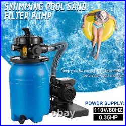 10 Sand Filter Above Ground with 1/3HP Pool Pump 2640GPH Flow Up to 10000Gallon