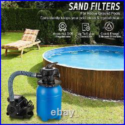 10 Sand Filter Above Ground with 1/3HP Pool Pump 2640GPH Flow Up to 10000Gallon