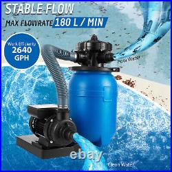 10 Sand Filter Above Ground with 1/3HP Pool Pump 2640GPH Flow Up to 10000Gallon