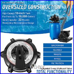 10 Sand Filter with1/3HP Water Pump for Above Ground Swimming Pool Pump 2640GPH