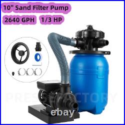10 Sand Filter with 1/3HP Water Pump Above Ground Swimming Pool Pump 2640GPH 10 Sand Filter with 1/3HP Water Pump Above Ground Swimming Pool Pump 2640GPH