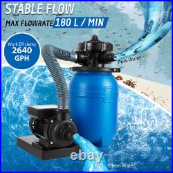10 Sand Filter with 1/3HP Water Pump Above Ground Swimming Pool Pump 2640GPH 10 Sand Filter with 1/3HP Water Pump Above Ground Swimming Pool Pump 2640GPH