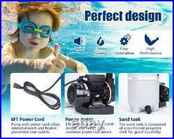 10 Sand Pool Filter System with 6 Way Valve and 2220GPH Pool Pump for Above