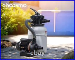 10 Sand Pool Filter System with 6 Way Valve and 2220GPH Pool Pump for Above