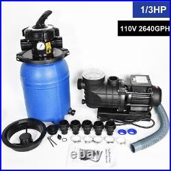 10in Sand Filter 2640GPH 1/3HP Above Ground Swimming Pool Pump intex compatible