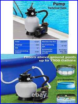 12 Sand Filter Pump with 6-Way Multiport Valve and Filter Basket