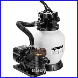 12'' Sand Filter for Above Ground with Timer 1/3HP Pool Pump 2080GPH 7-Way Valve