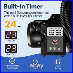 12'' Sand Filter for Above Ground with Timer 1/3HP Pool Pump 2080GPH 7-Way Valve