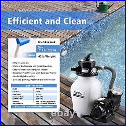 12-inch Sand Filter Pump System Handy 4-Way Valve for Above Ground Swimming Pool