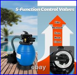 13 Pool Sand Filter with 3/4HP Pool Pump 5-Way Valve 3336GPH 110-120V Pump