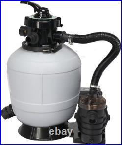 13 Sand Filter Above Ground with 3/4HP Pool Pump 3435GPH Flow 6-Way Valve Gray 13 Sand Filter Above Ground with 3/4HP Pool Pump 3435GPH Flow 6-Way Valve Gray