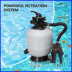 13 Sand Filter Above Ground with 3/4HP Pool Pump 3435GPH Flow 6-Way Valve Gray 13 Sand Filter Above Ground with 3/4HP Pool Pump 3435GPH Flow 6-Way Valve Gray