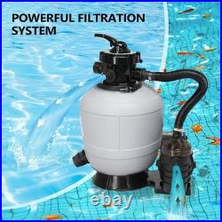 13 Sand Filter Above Ground with 3/4HP Pool Pump 3435GPH Flow with 24H Timer New