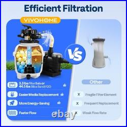 13 Sand Filter Pump 0.75HP 3618GPH Pool Filter System with 24H Timer 6 Way Valve 13 Sand Filter Pump 0.75HP 3618GPH Pool Filter System with 24H Timer 6 Way Valve