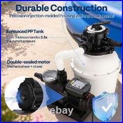 13 Sand Filter Pump 0.75HP 3618GPH Pool Filter System with 24H Timer 6 Way Valve 13 Sand Filter Pump 0.75HP 3618GPH Pool Filter System with 24H Timer 6 Way Valve