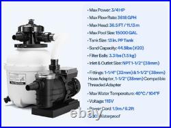 13 Sand Filter Pump 0.75HP 3618GPH Pool Filter System with 24H Timer 6 Way Valve 13 Sand Filter Pump 0.75HP 3618GPH Pool Filter System with 24H Timer 6 Way Valve