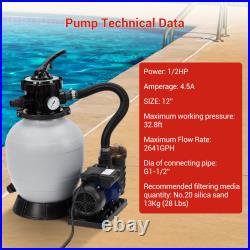 13 Sand Filter Pump 3434GPH Pool Sand Filter for Above Ground & Inground Pool 13 Sand Filter Pump 3434GPH Pool Sand Filter for Above Ground & Inground Pool