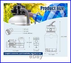 13 Sand Filter System with 6-Way Valve Pool Pump 2500GPH Above Ground Pool 13 Sand Filter System with 6-Way Valve Pool Pump 2500GPH Above Ground Pool