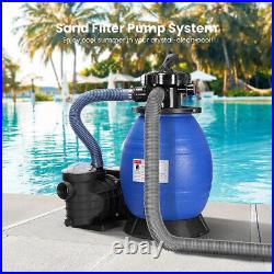 13 Sand Filter with 3/4HP Pool Pump 6-Way Valve Above Ground Pool Set 2380GPH
