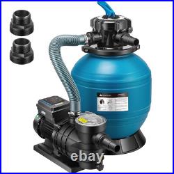 14 Sand Filter Pool Pump 2850 GPH 1/2 HP 6-Way Valve with Timer Above & In Ground