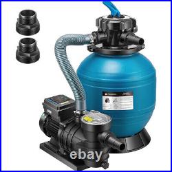 14'' Sand Filter for Above Ground with Timer 1/2HP Pool Pump 2850GPH 6-Way Valve