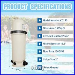 150 Sq Ft Pool Cartridge Filter Pentair Clean & Clear Cc150 160317 2 150 Gpm