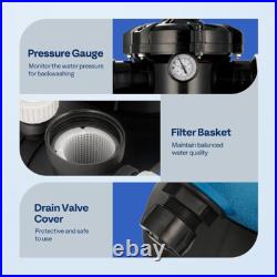 16 Sand Filter Pump 3168GPH Timer 6-Way Valve 90? Lb Pool Pump Above & In-Ground