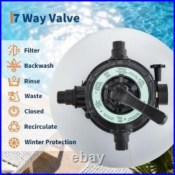 16 Sand Filter Pump with Timer 0.75HP 3435 GPH 7-Position for Above Ground Pool
