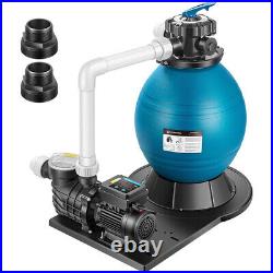 16'' Sand Filter for Above Ground with Timer 3/4HP Pool Pump 3167GPH 6-Way Valve