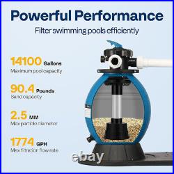 16'' Sand Filter for Above Ground with Timer 3/4HP Pool Pump 3167GPH 6-Way Valve