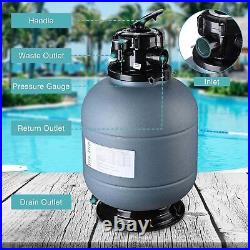 16 Swimming Pool Pump Sand Filter Above Inground Pond Fountain Fit 0.35 to 1HP