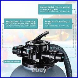 16 Swimming Pool Pump Sand Filter Above Inground Pond Fountain Fit 0.35 to 1HP 16 Swimming Pool Pump Sand Filter Above Inground Pond Fountain Fit 0.35 to 1HP