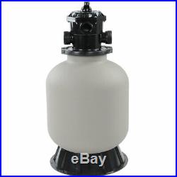 16 in Clear Sand Filter Pump Above Ground Swimming Pool, 6-way Valve 1/2 H Tank