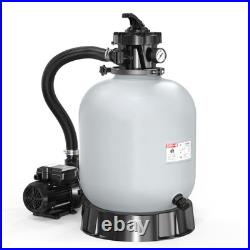 16in Grey Sand Pool Filter with 3/4 HP Pump and Filter Basket, 3435GPH Portable 16in Grey Sand Pool Filter with 3/4 HP Pump and Filter Basket, 3435GPH Portable