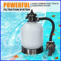 16in Grey Sand Pool Filter with 3/4 HP Pump and Filter Basket, 3435GPH Portable 16in Grey Sand Pool Filter with 3/4 HP Pump and Filter Basket, 3435GPH Portable