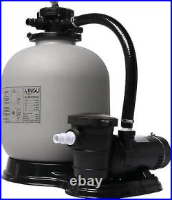 19 Sand Filter Above Ground + 1HP Pool Pump 5280GPH with 5 Function Controls