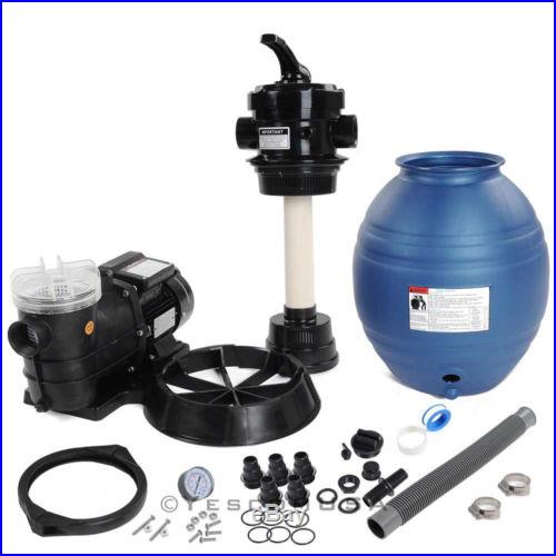 2400GPH 3/4HP Motor Pump 13 Sand Filter Strainer For Above Ground Swimming Pool