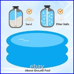 24 Sand Filter Above Ground with 1.5HP Pool Pump 5400GPH Flow 6-Way Valve Gray
