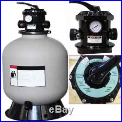 24 Sand Filter with6 Way Valve HI-Flo & Base for Above In Ground Swimming Pool
