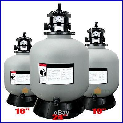 24 TOP MOUNT SWIMMING POOL POND FOUNTAIN SAND FILTER COMPLETE WITH 7 WAY VALVE