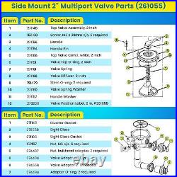 261055 Multiport Valve for Quad pool & spa D. E. Filter QUAD60, QUAD80, QUAD100