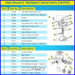 261152 2-Inch Threaded Multiport Valve for Pentair FNS, FNS Plus, Nautilus Plus
