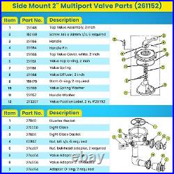 261152 2'' Threaded Multiport Valve for FNS, Nautilus Plus, Spa D. E. Filters