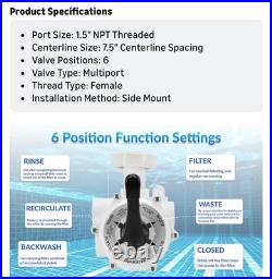 261173 1-1/2 Multiport Control Valve Replacement for Pentair Pool 1.5inch