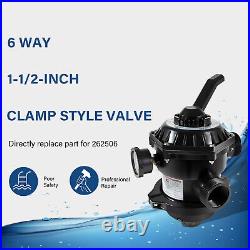 262506 1-1/2Inch 6-Way Clamp Style Valve Compatible with Pool & Spa Sand Filter