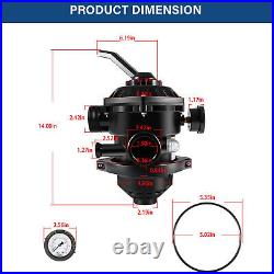 262506 1-1/2Inch 6-Way Clamp Style Valve Compatible with Pool & Spa Sand Filter