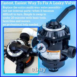 272526 Sand Filter Multiport Valve Replacement for Pentair 262506 1-1/2 Inch 6 W