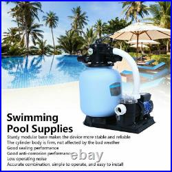 27 Large Swimming Pool Sand Filter System Above Ground Water Pump+6-Way Valve